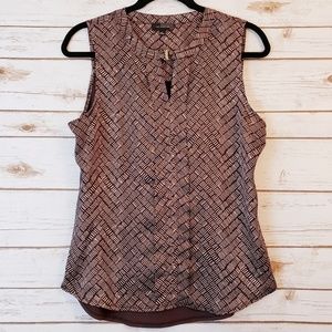 The Limited brown + tan print top L